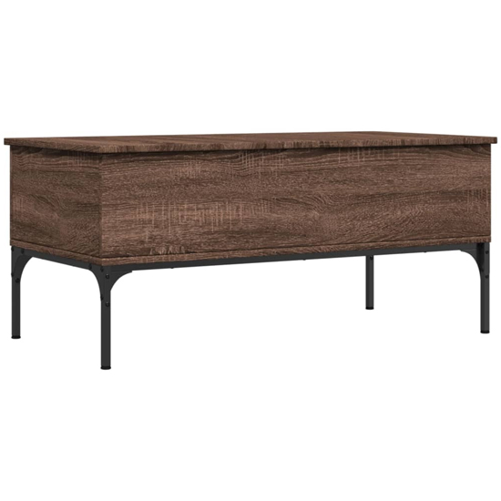 Ramsey Wooden Coffee Table With Metal Frame In Brown Oak