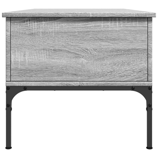 Ramsey Wooden Coffee Table With Metal Frame In Grey Sonoma