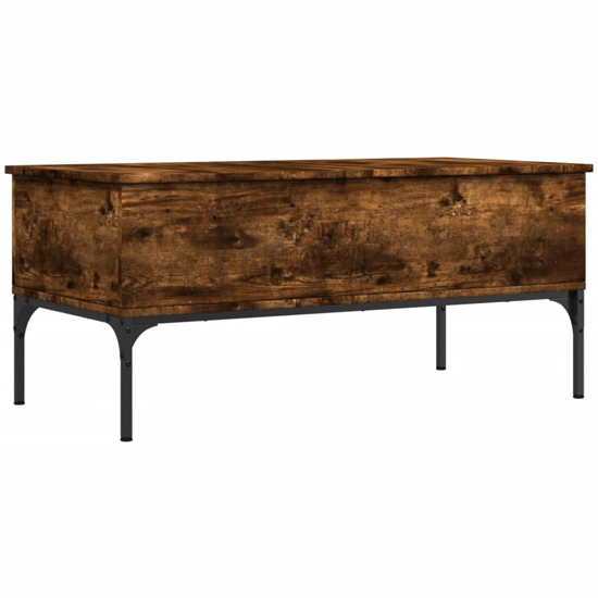 Ramsey Wooden Coffee Table With Metal Frame In Smoked Oak