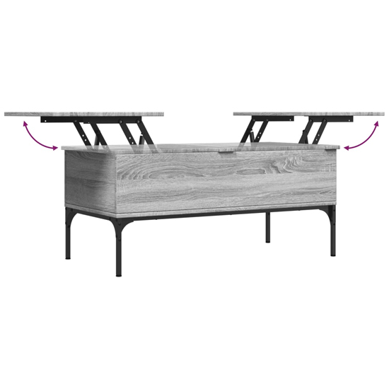 Ramsey Wooden Coffee Table With Metal Frame In Smoked Oak
