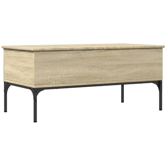 Ramsey Wooden Coffee Table With Metal Frame In Sonoma Oak
