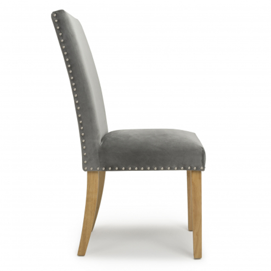 Rabat Grey Velvet Dining Chairs With Natural Legs In Pair_4