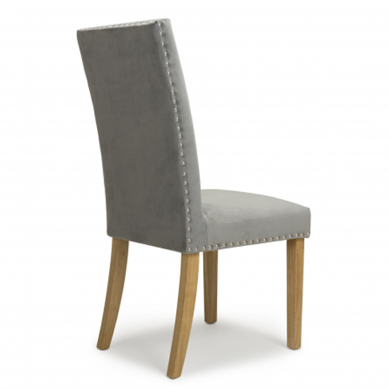 Rabat Grey Velvet Dining Chairs With Natural Legs In Pair_5