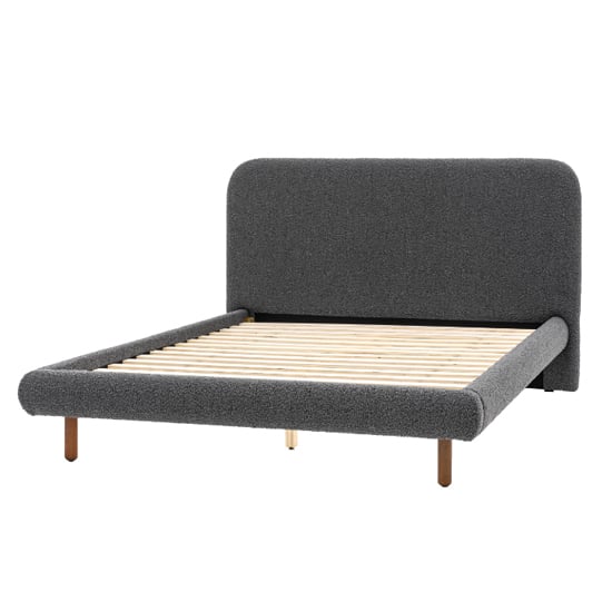 Product photograph of Randers Polyester Fabric Double Bed In Charcoal from Furniture in Fashion
