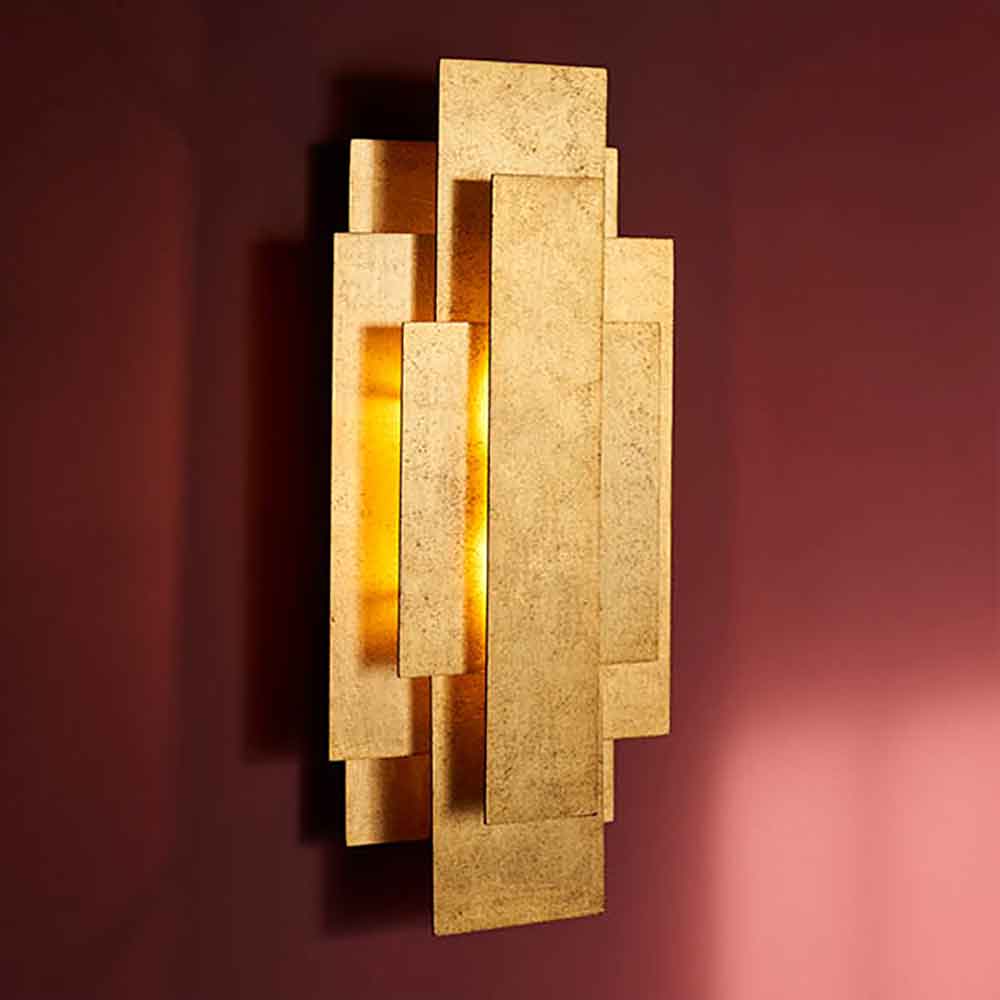 Randolph Metal Sculptural Wall Light In Antique Gold