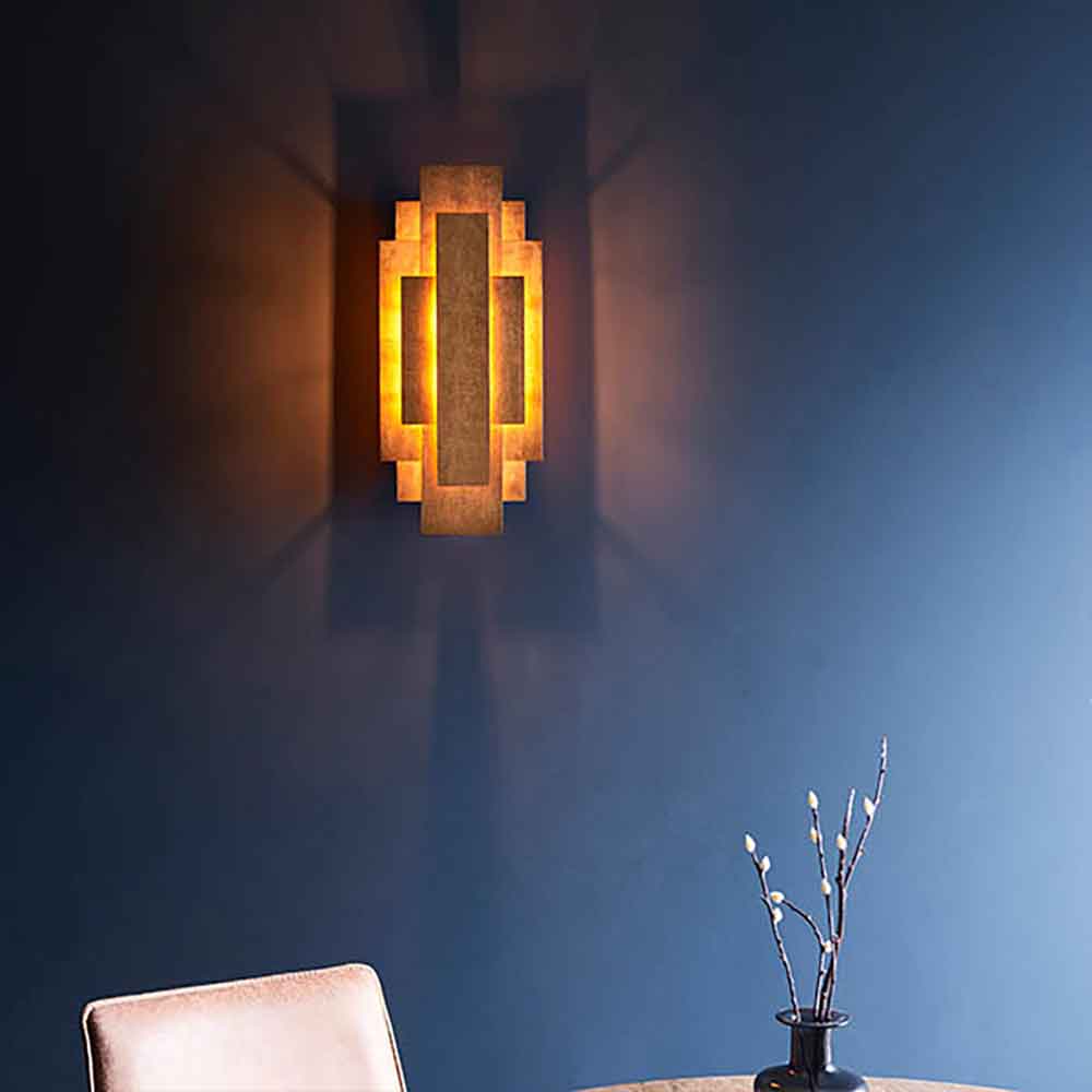 Randolph Metal Sculptural Wall Light In Antique Gold