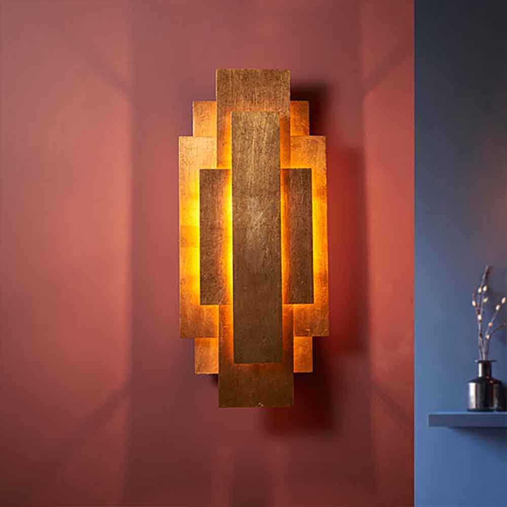 Randolph Metal Sculptural Wall Light In Antique Gold