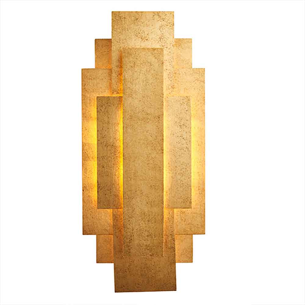 Randolph Metal Sculptural Wall Light In Antique Gold