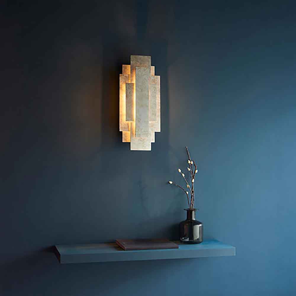 Randolph Metal Sculptural Wall Light In Antique Silver