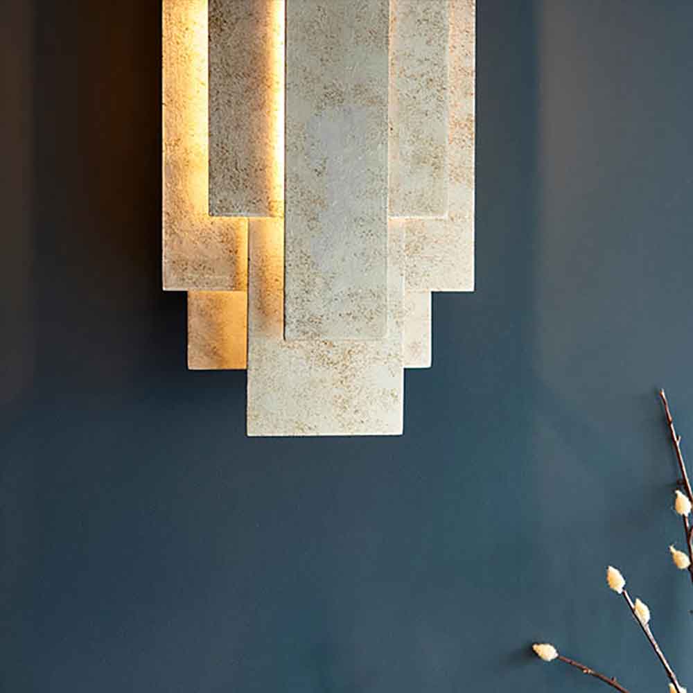 Randolph Metal Sculptural Wall Light In Antique Silver