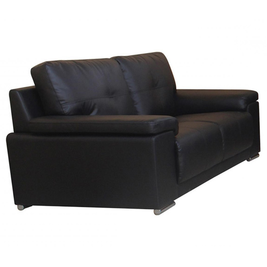Ravia Bonded PU Leather 2 Seater Sofa In Black
