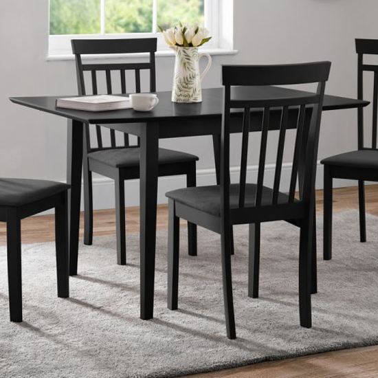 Ranee Extending Dining Table With 4 Coast Chairs In Black