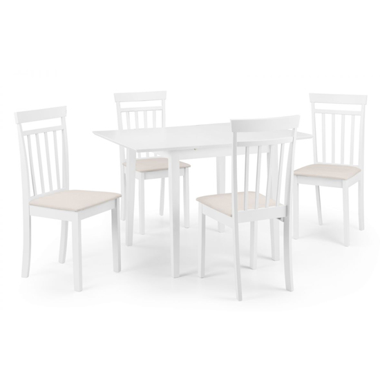 Ranee Extending Dining Table With 4 Coast Chairs In White