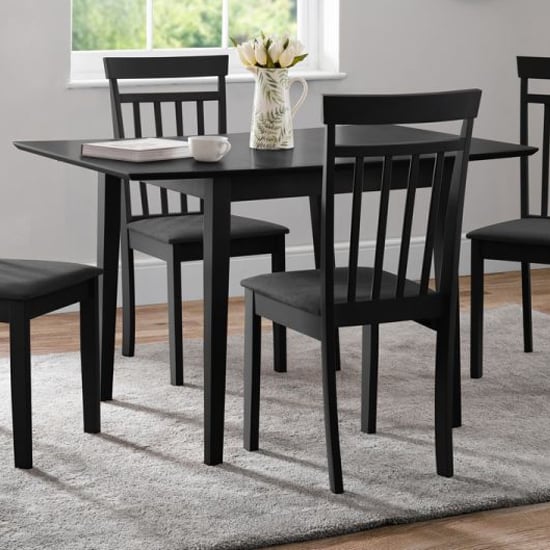 Photo of Ranee extending wooden dining table in black