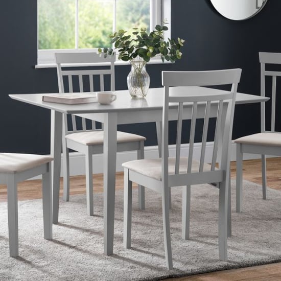 Photo of Ranee extending wooden dining table in grey