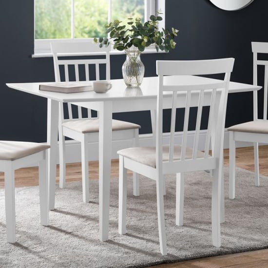 Photo of Ranee extending wooden dining table in white