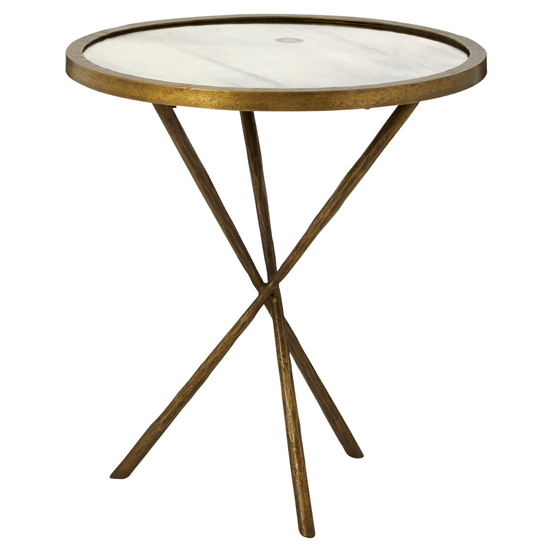 Menkent 46cm Glass Top Side Table With Antique Brass Frame