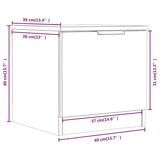 Ranya Wooden Bedside Cabinet With 1 Door In White_6