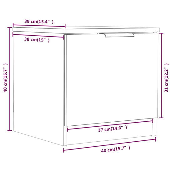 Ranya Wooden Bedside Cabinet With 1 Door In White
