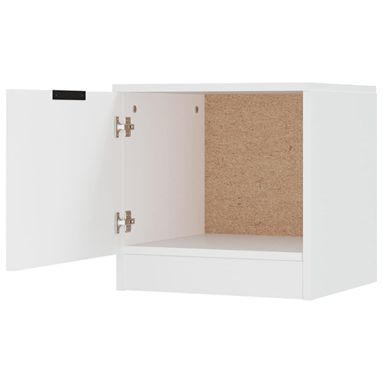 Ranya Wooden Bedside Cabinet With 1 Door In White_5