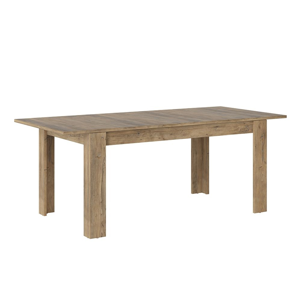 Rapilla Wooden Extending Dining Table In Chestnut and Matera Grey