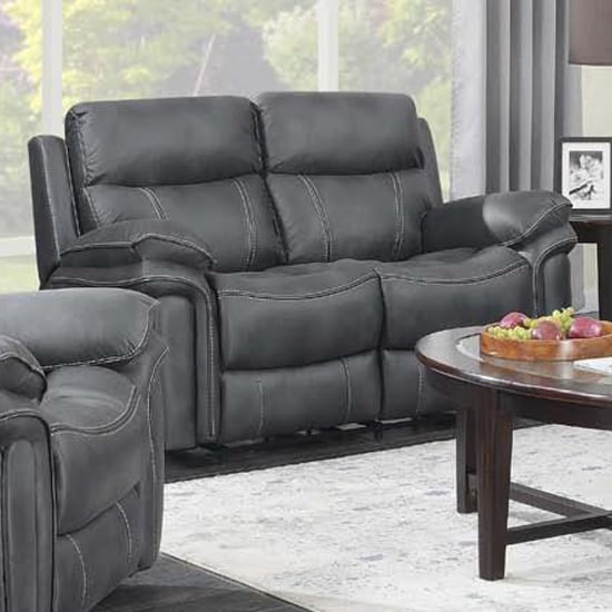 Photo of Rasalas fabric 2 seater sofa in charcoal grey
