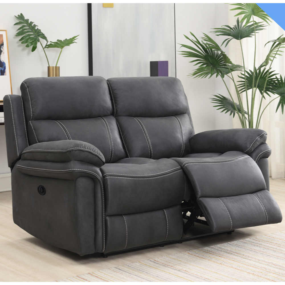 Rasalas Fabric Electric Recliner 3+2+1 Seater Sofa Set - Charcoal