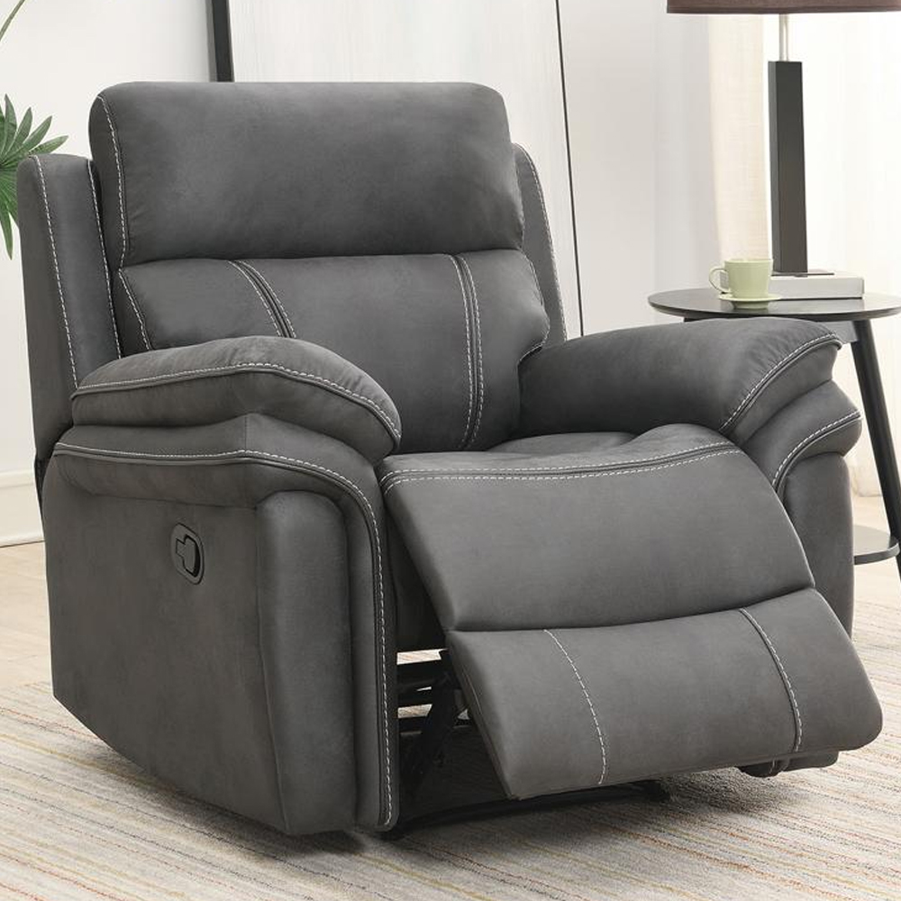 Rasalas Fabric Recliner 3+1+1 Seater Sofa Set In Grey