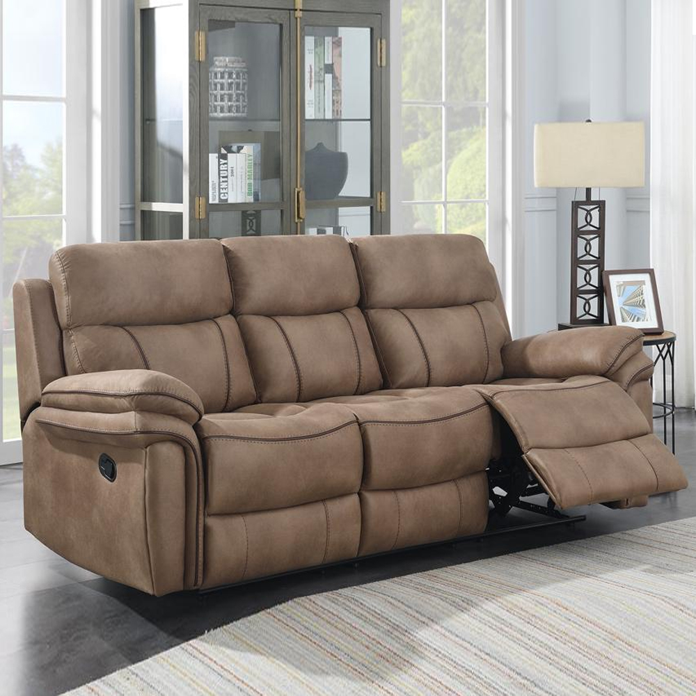 Rasalas Fabric Recliner Sofa Suite In Sahara