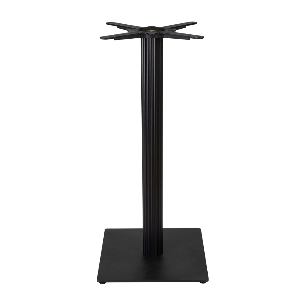 Raseo 60cm Square White Carrara Solid Marble Top Dining Table with Bicton Black Base