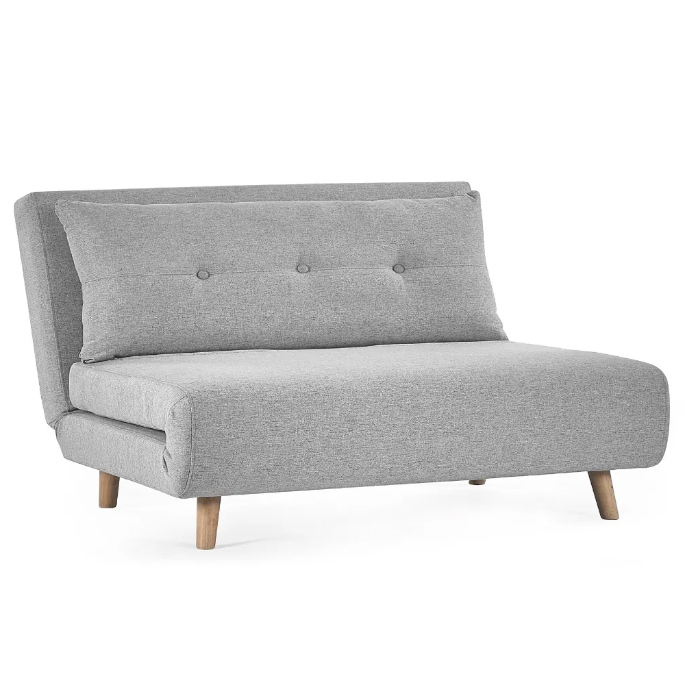 Rattvik Fabric Single Sofabed With Oak Legs In Grey