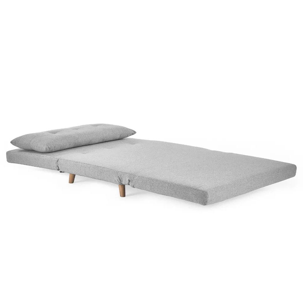 Rattvik Fabric Single Sofabed With Oak Legs In Grey