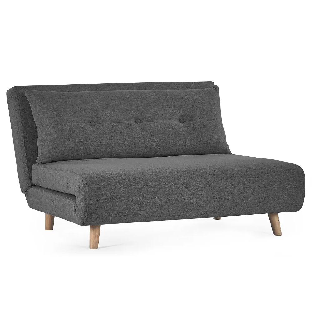 Rattvik Fabric Single Sofabed With Oak Legs In Mid Grey