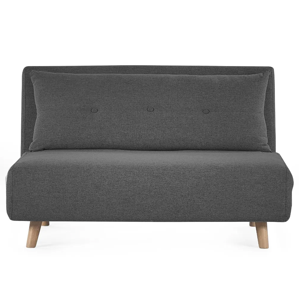 Rattvik Fabric Single Sofabed With Oak Legs In Mid Grey