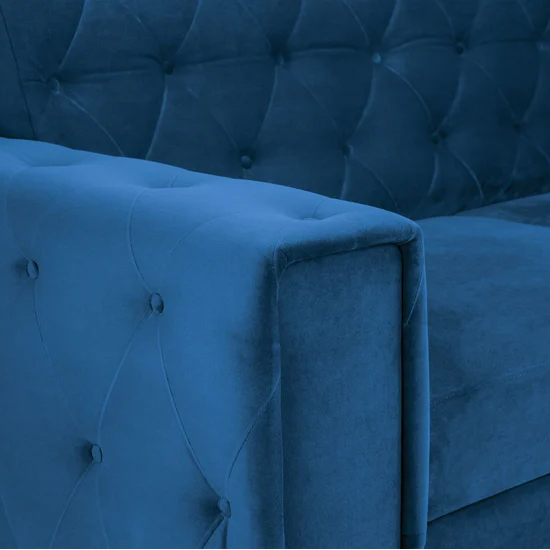 Ravello Plush Velvet Sofa Bed Right Hand In Blue_6
