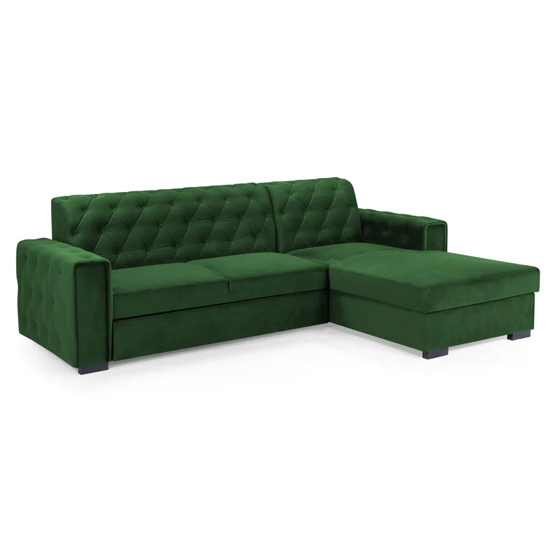 Ravello Plush Velvet Sofa Bed Right Hand In Green