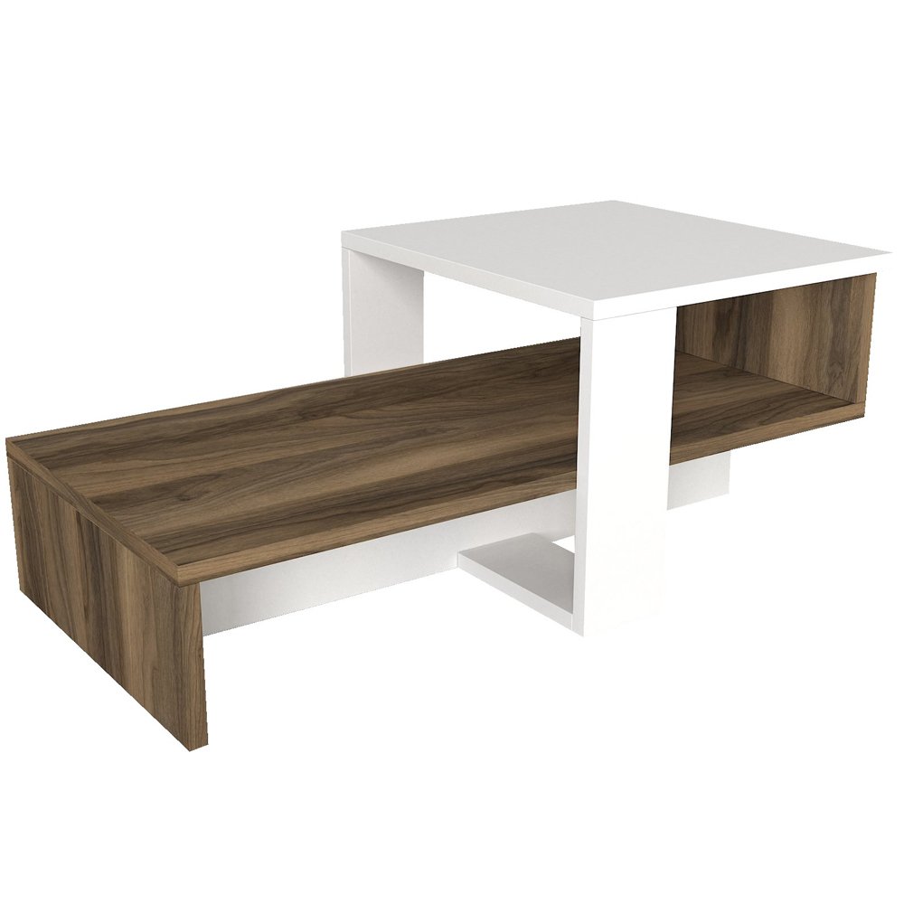 Ravello Wooden Coffee Table With Undershelf In White And Walnut