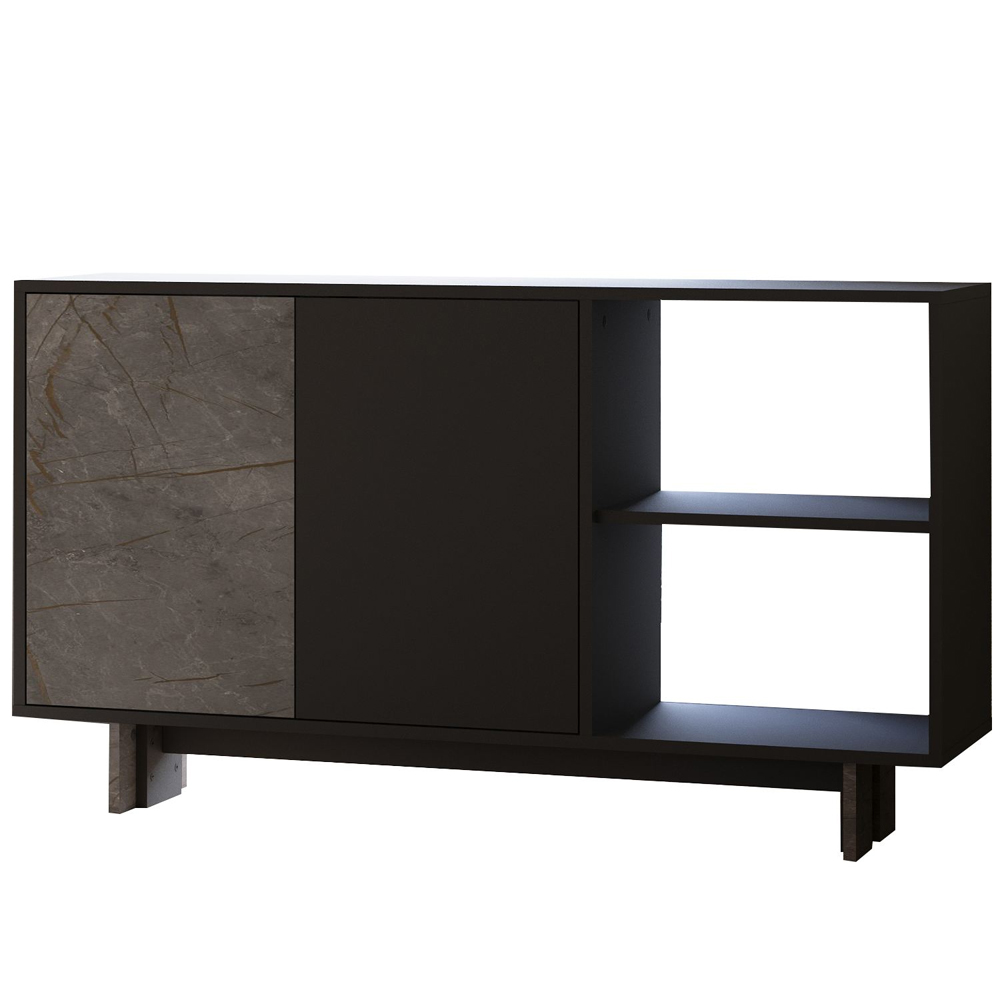 Ravello Wooden Console Table in Anthracite and Grey Marble Effect