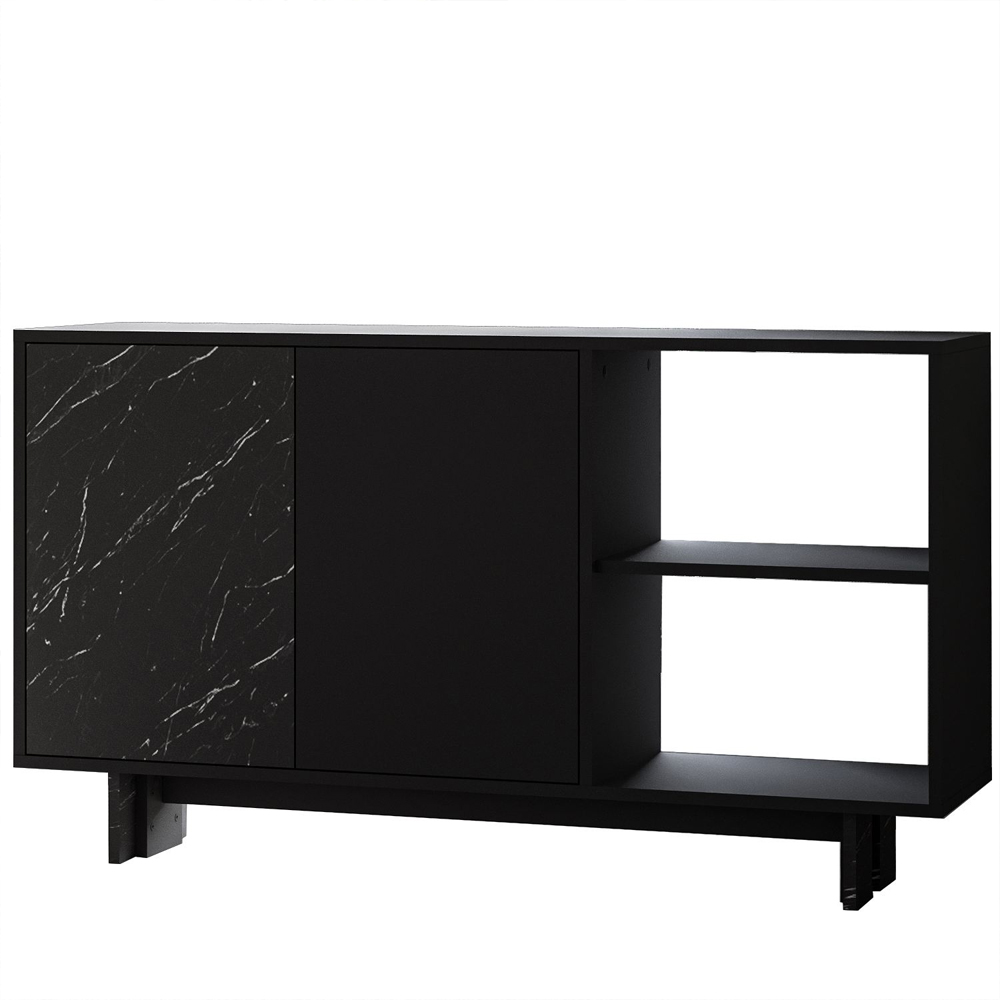 Ravello Wooden Console Table in Black Marble Effect