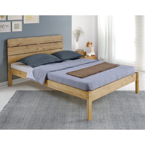 Product photograph of Ravello Wooden Double Bed In Waxed Pine from Furniture in Fashion