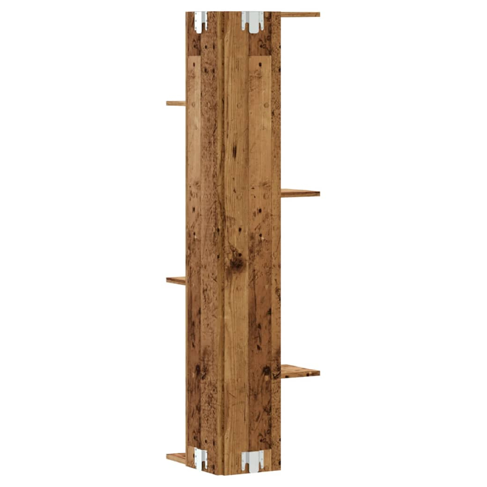 Ravena Wooden Corner Wall Shelf With 5 Shelves In Brown Oak