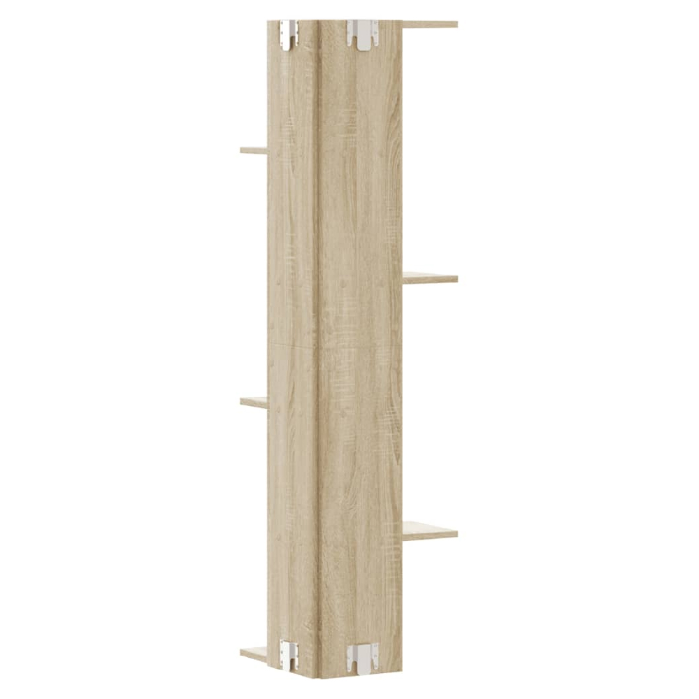 Ravena Wooden Corner Wall Shelf With 5 Shelves In Sonoma Oak