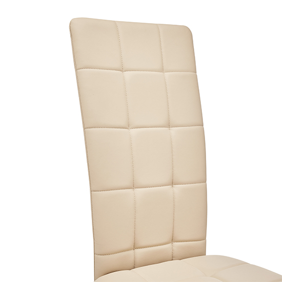 Ravenna Faux Leather Dining Chair In Taupe With Chrome Legs