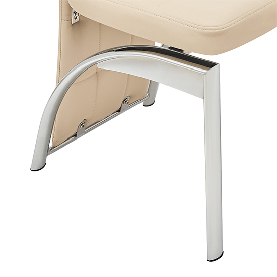 Ravenna Faux Leather Dining Chair In Taupe With Chrome Legs