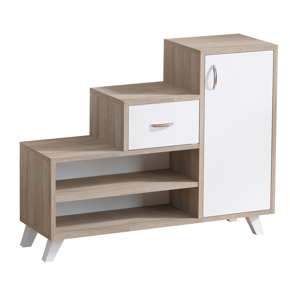 Ravio Wooden Shoe Storage Cabinet in Atlantic Pine and White
