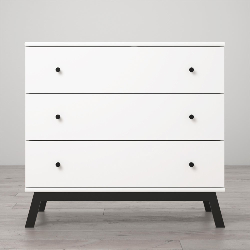 Raviole Wooden Chest Of 3 Drawers in White