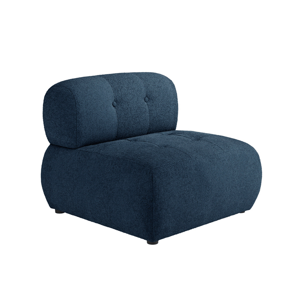 Rawlins Boucle Fabric Accent Chair In Midnight Blue