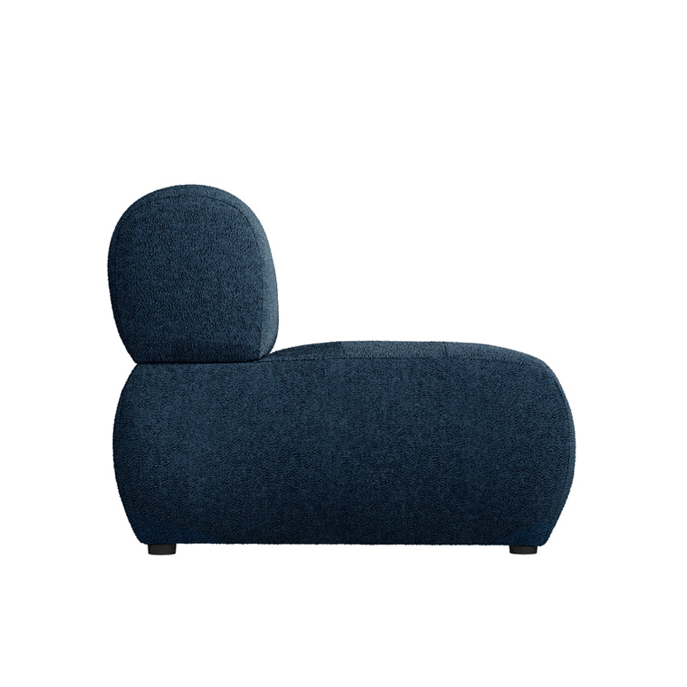 Rawlins Boucle Fabric Accent Chair In Midnight Blue