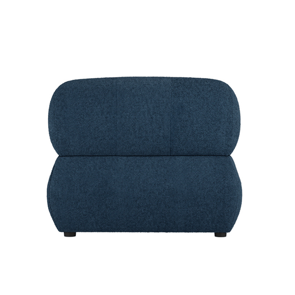 Rawlins Boucle Fabric Accent Chair In Midnight Blue