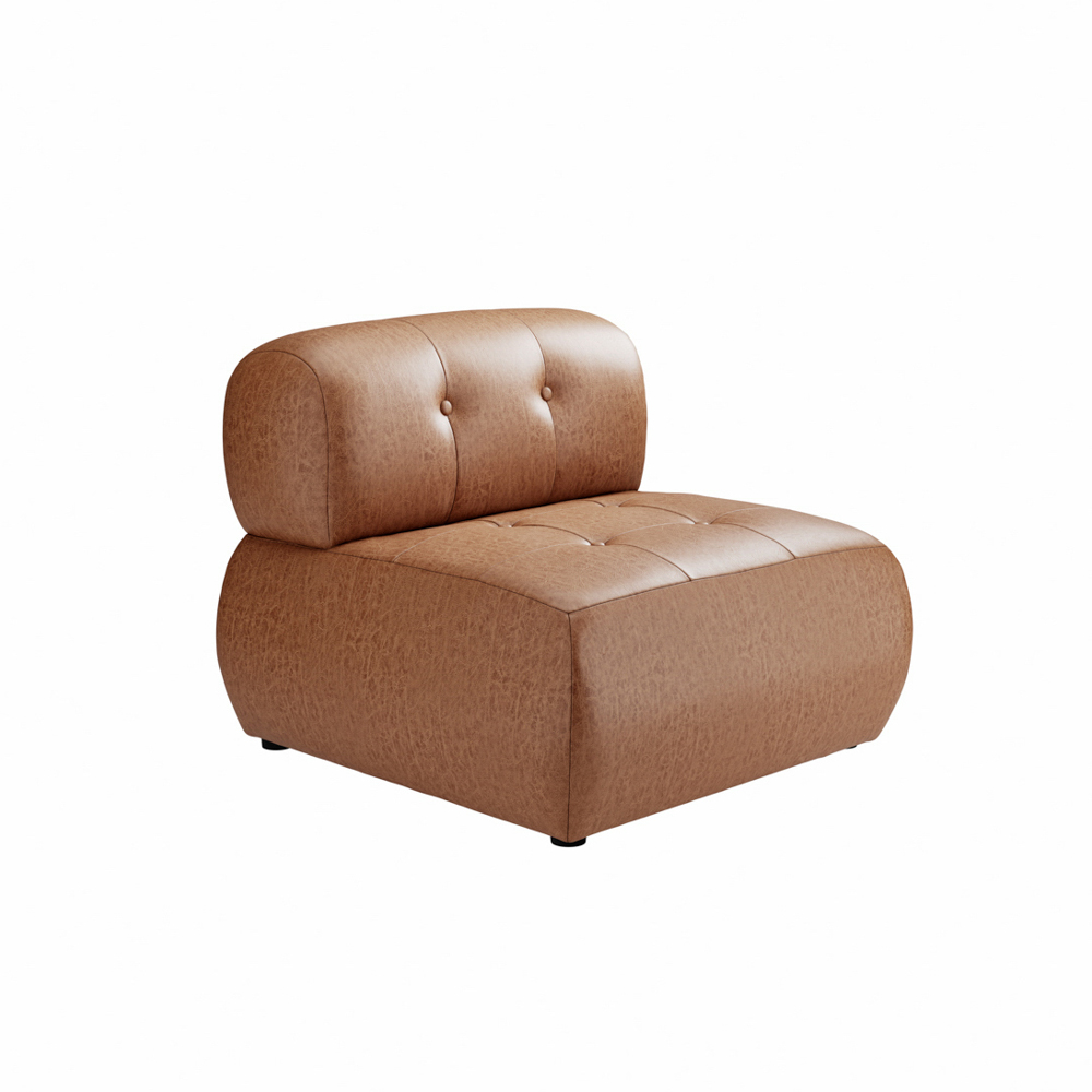 Rawlins Faux Leather Accent Chair In Tan